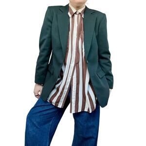 Vintage Women's Pendleton 100% Wool Hunter Green Blazer Size S/M, Made in USA